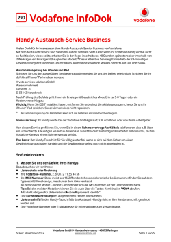 InfoDok 290: Handy-Austausch-Service Business - Vodafone