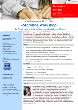 Kursflyer Storyline-Workshop Zürich - CSK Management