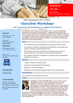 Kursflyer Storyline-Workshop Z&uuml;rich - CSK Management