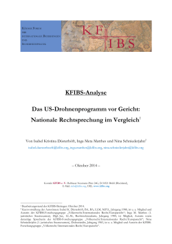 KFIBS-Analyse Das US-Drohnenprogramm vor Gericht: Nationale