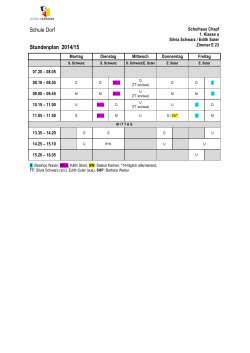 Schule Dorf Stundenplan 2014/15 - Schule Gossau