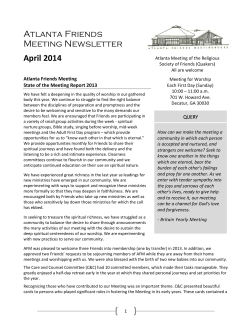 Atlanta Friends Meeting Newsletter April 2014