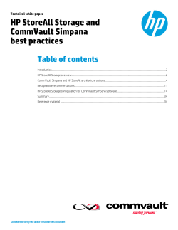 HP StoreAll Storage and CommVault Simpana best practices