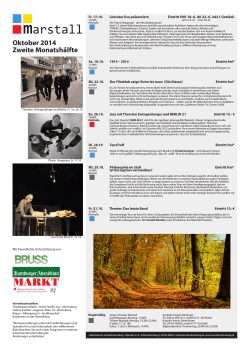 Monatsprogramm Oktober  zweite  Hälfte - Marstall Ahrensburg