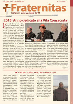 2015: Anno dedicato alla Vita Consacrata