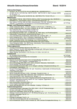 Gebr. Verkauf-Liste 10/2014 - Landtechnik Graml