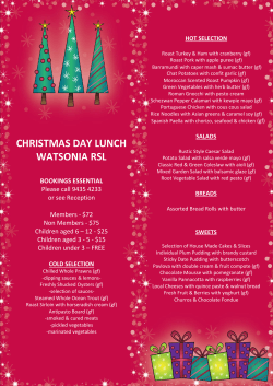 christmas day lunch watsonia rsl bookings essential