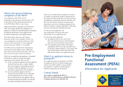 Pre-Employment Functional Assessment (PEFA)