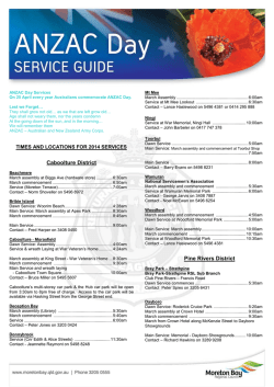 ANZAC Day Services - Moreton Bay Regional Council