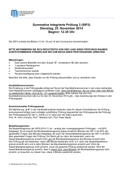 Formative Integrierte Prüfung 1 (FIP1) - Medizinische Universität Wien