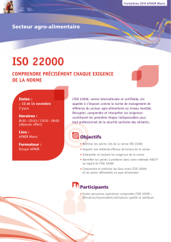 ISO 22000 - AFNOR International Maroc