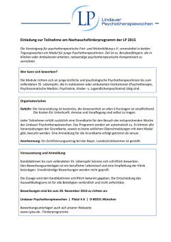 Informationen - Lindauer Psychotherapiewochen
