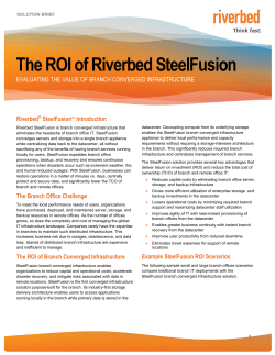 The ROI of Riverbed SteelFusion