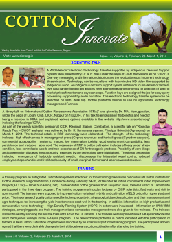 Issue - Central Institute for Cotton Research
