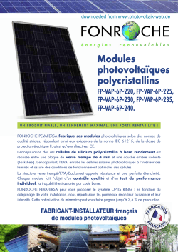 Fiche Polycristallin FONROCHE - Photovoltaik