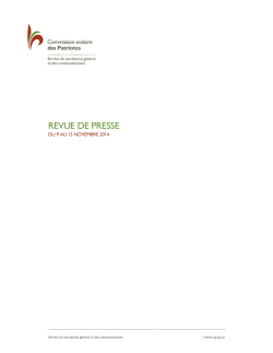 Du 9 au 15 novembre 2014