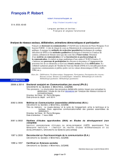 CV en ligne - Site de Francois P. Robert