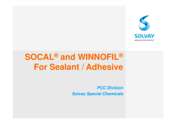 SOCAL® and WINNOFIL® For Sealant / Adhesive