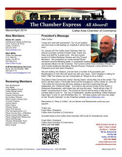 March/April - Colfax Area Chamber of Commerce