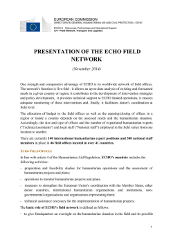 Presentation of the ECHO Field Network