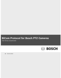 BiCom Protocol for Bosch PTZ Cameras