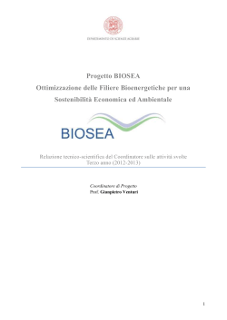 Progetto BIOSEA Ottimizzazione delle Filiere Bioenergetiche per