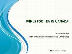 MRL for Tea in Canada - Tea Association of Canada