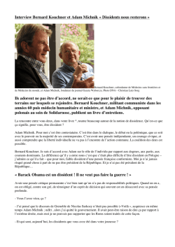 Interview Bernard Kouchner et Adam Michnik
