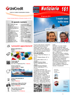 Notiziario 161 - 30.01.2014 - UniCredit Circolo Udine Pordenone