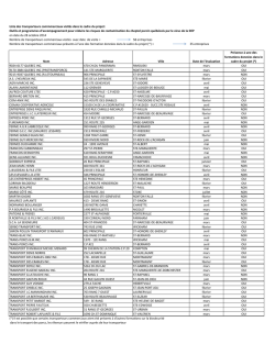 Liste des transporteurs visit&eacute;s au 28 octobre 2014