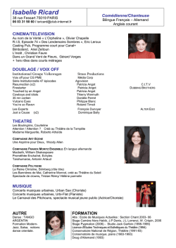 CV Isa Ricard Comédienne-chanteuse doublage web