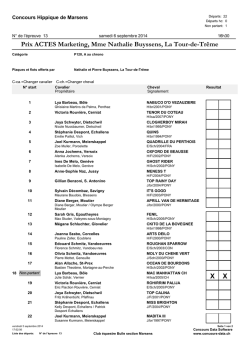 Liste de start - Centre équestre de Marsens