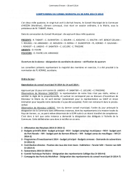 COMPTE-RENDU DU CONSEIL MUNICIPAL DU 28 AVRIL 2014 (V