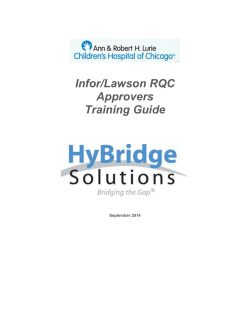 Infor/Lawson RQC Approvers Training Guide