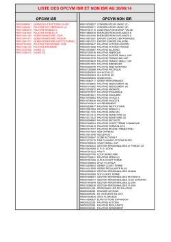 Liste des OPCVM ISR et non ISR au 30/06/14
