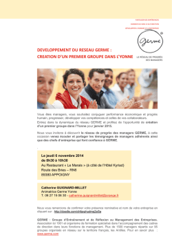 INVITATION pr&eacute;sentation Germe Yonne