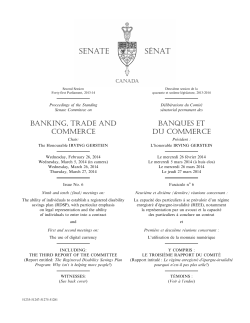 Proceedings of the Standing Senate Committee on Banking, Trade