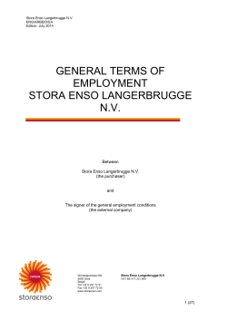 General terms of employment Stora Enso Langerbrugge