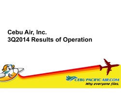 Cebu Air, Inc. 3Q2014 Results of Operation
