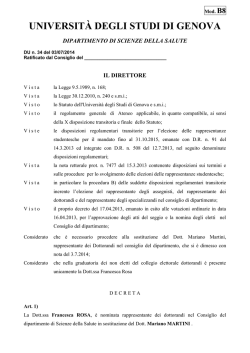 DU n. 34 del 03/07/2014 - Scienze della salute