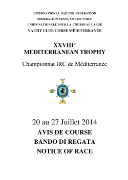 Avis de Course 2014 - Mediterranean Trophy