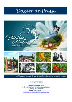 Dossier de Presse 2014 - Les jardins de Colette