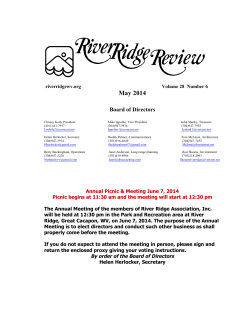MAY 2014 RRR - River Ridge