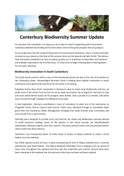 Canterbury Biodiversity Summer Update Published: 26/02/2014 Size