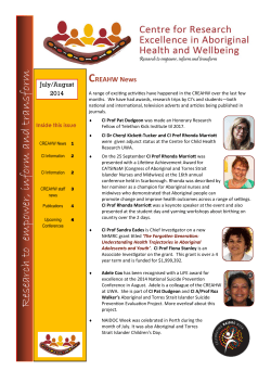 July/August - Aboriginal Health