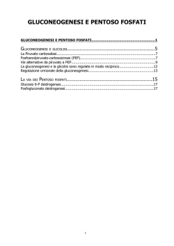 GLUCONEOGENESI E PENTOSO FOSFATI