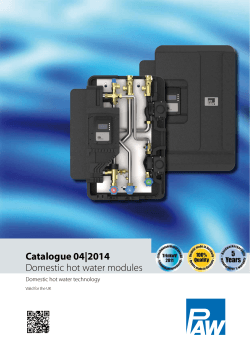 Catalogue 04|2014 Domestic hot water modules