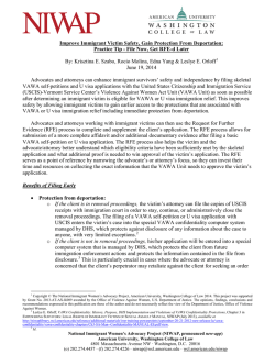 Improve Immigrant Victim Safety, Gain Protection