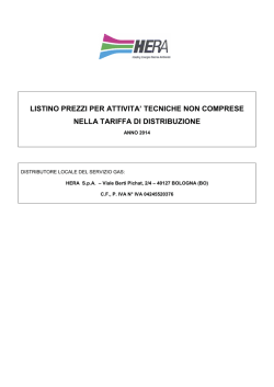 Hera SpA - Listino Prestazioni Accessorie 2014