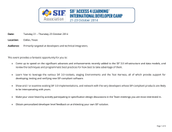 International Developer Camp - October 2014